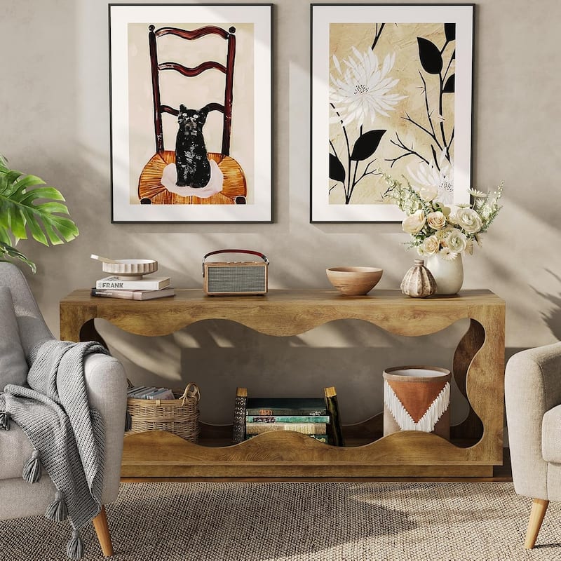 63 Inch TV Stand for 55/60/65-inch TVs, Entertainment Center with Storage