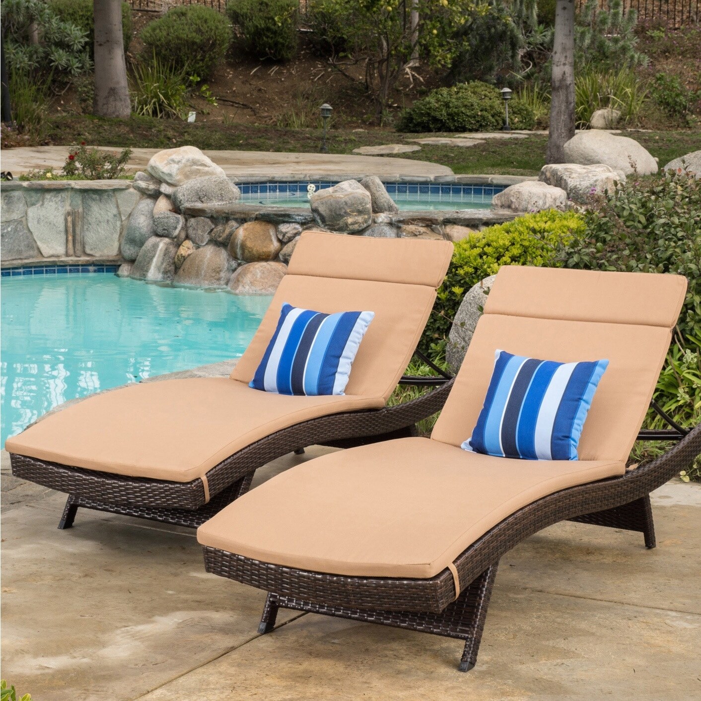 Salem Outdoor Chaise Lounge Cushions Set Of 2 Cushions Only By Christopher Knight Home On Sale Overstock 9176362