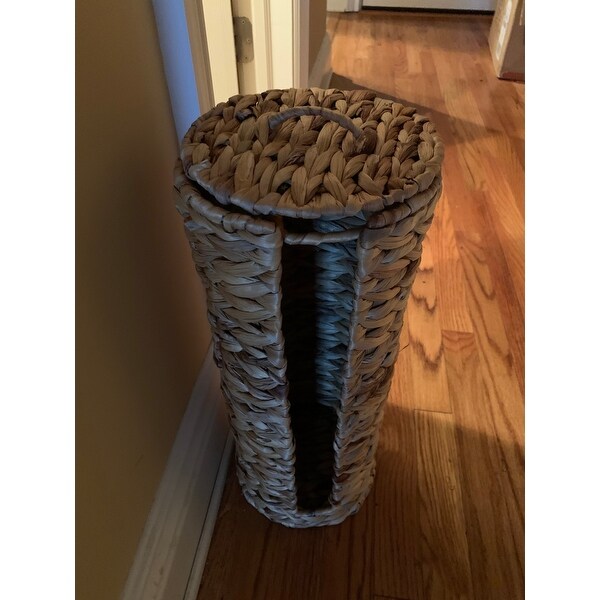 Top Product Reviews For Wicker Water Hyacinth Tall Toilet Tissue Paper Holder For 4 Wide Rolls 22822658 Overstock