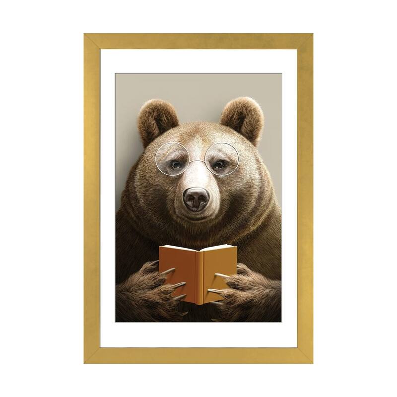 iCanvas "Bear" by Adam Lawless - Gold - 32x24x1