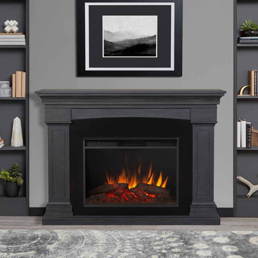 Deland 63" Grand Electric Fireplace in Gray by Real Flame
