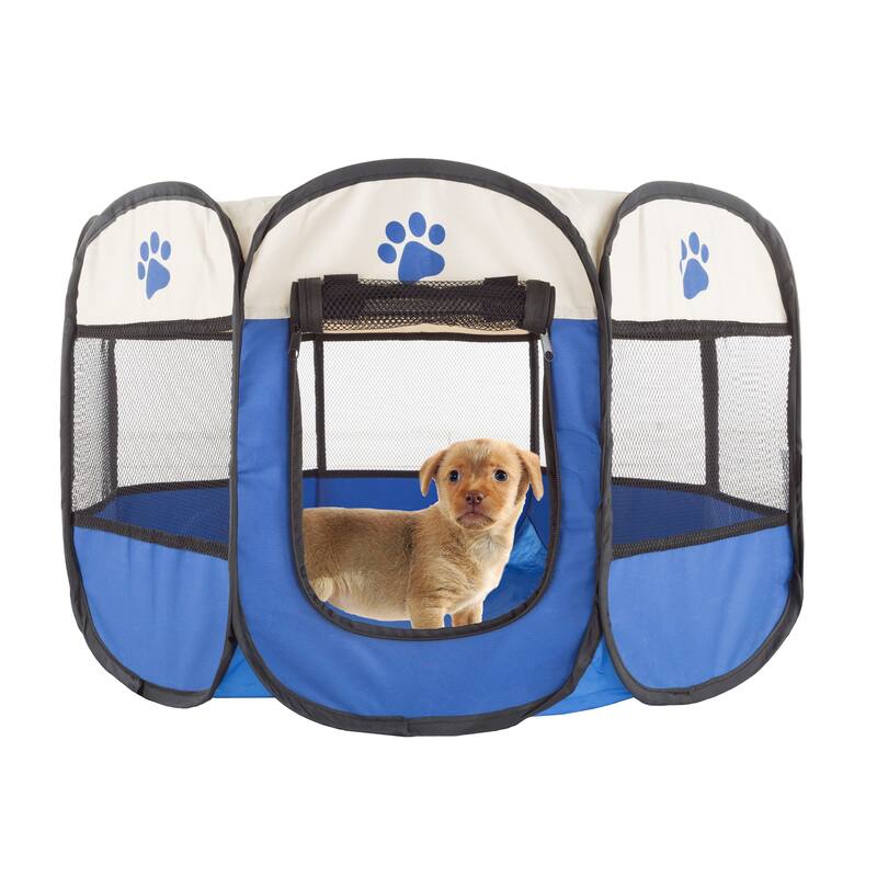 Petmaker Portable Pet Playpen - Pop-Up Dog Kennel with Carry Bag