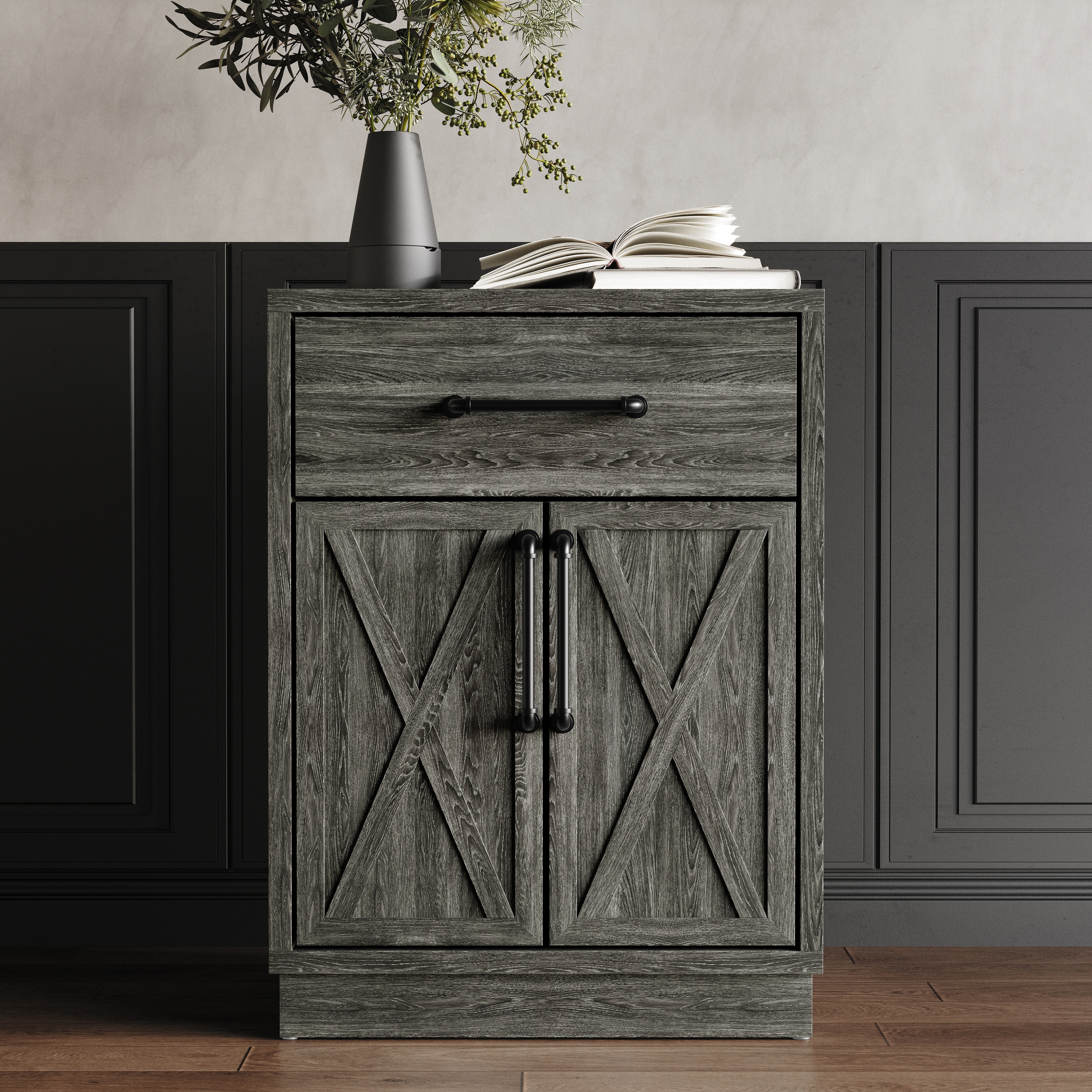 CraftPorch Modern Style X-shaped Wooden Cabinet