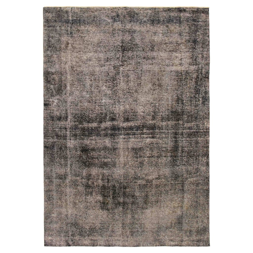 ECARPETGALLERY Hand-knotted Color Transition Black Wool Rug - 7'11 x 11'5