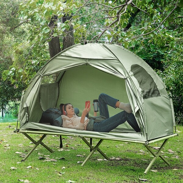 Camping Tent Cot, Single Person Folding Cot Combo, Off