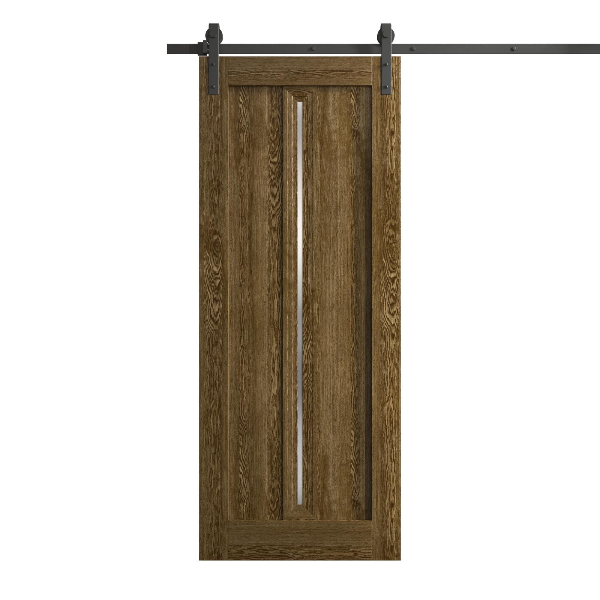 Modern Barn Door 18 x 80 inches | Ego 5014 Marble Oak | 6.6FT Rail Track Heavy Hardware Set | Solid Panel Interior Doors