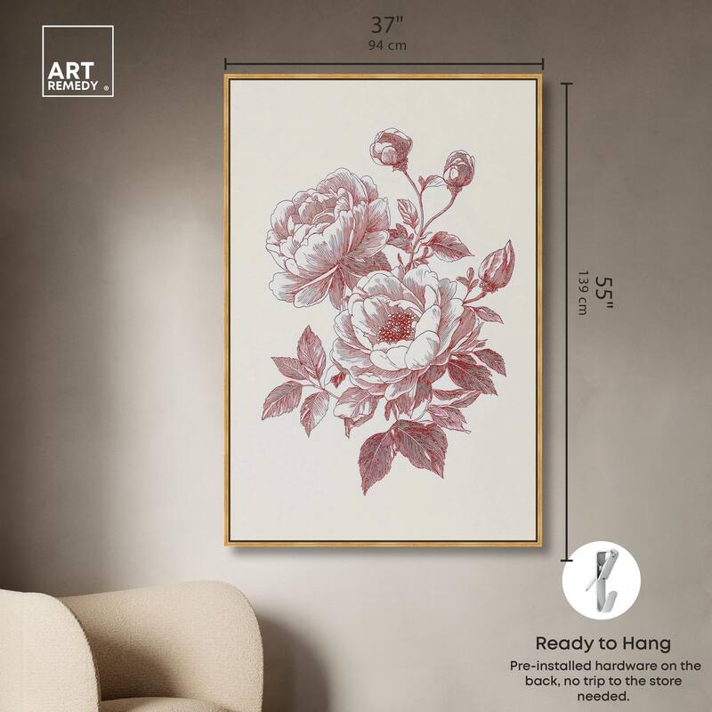 Breezy Red Pencil Blooms Canvas by Art Remedy