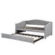 preview thumbnail 3 of 14, Twin Size Velvet Daybed Frame with Trundle - Grey