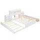 preview thumbnail 8 of 32, Full Size Storage Platform Bed with Trundle and Pull-Out Shelves, White
