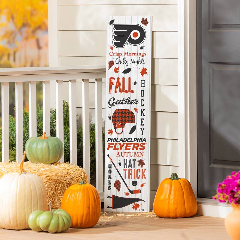 47" Double Sided Seasonal Porch Leaner, Philadelphia Flyers - 47" x 11.25" - Fall