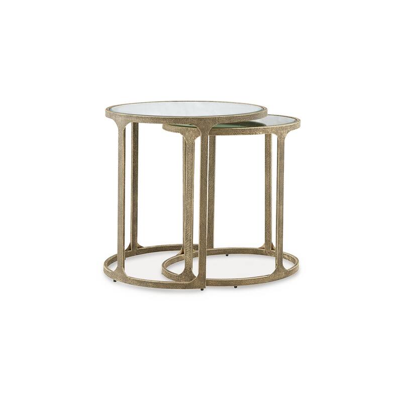 Signature Design by Ashley Irmaleigh Gold/Clear Accent Table (Set of 2) - 22"W x 15.5"D x 24.13"H