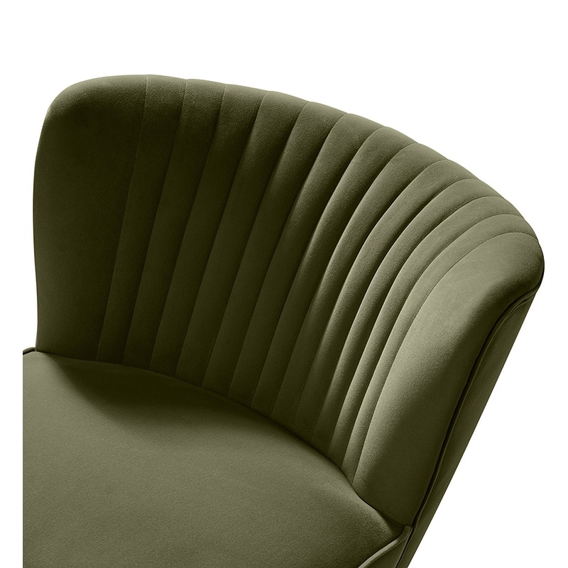 Monica 22''W Upholstered Modern Tufted Accent Side Chair with Gold Legs by HULALA HOME