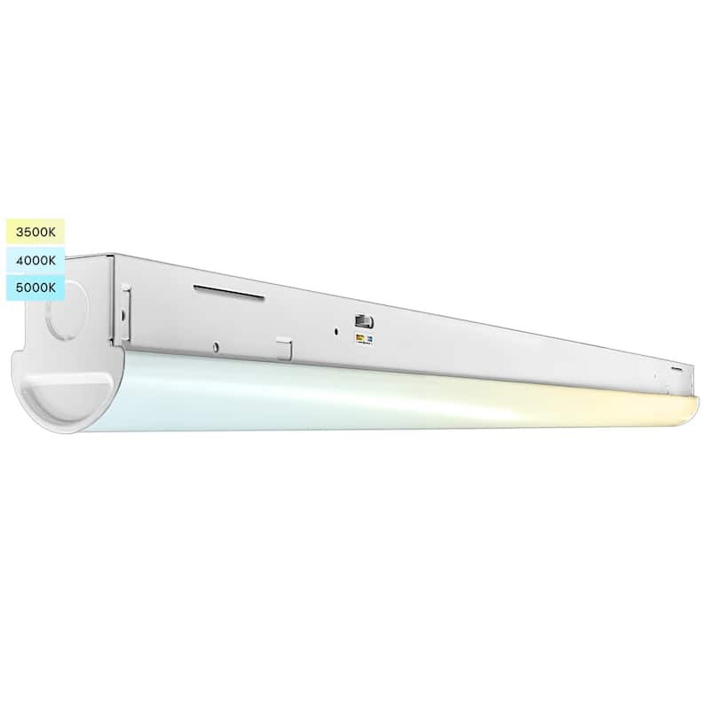 Luxrite 3FT Slim LED Shop Light, 25W, 3450 Lumens, 3 Color Selectable 3500K-5000K, 0-10V Dimmable, Damp Rated UL Listed - 3 Color Options 3500K/4000K/5000K