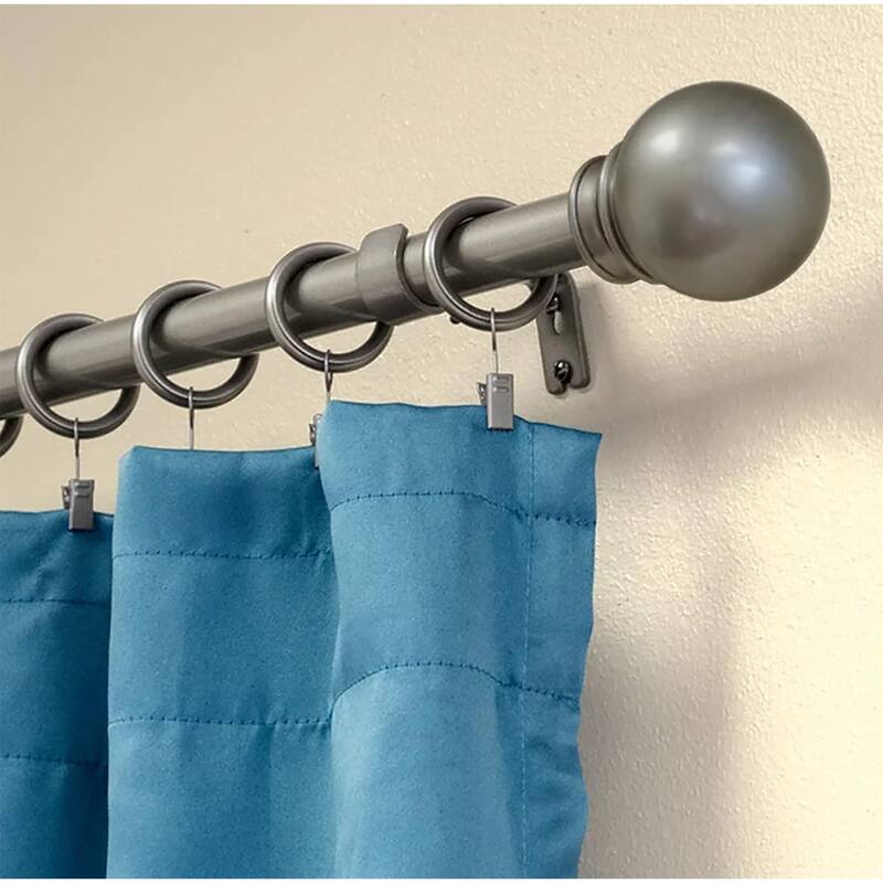 Metal Curtain Drapery Rings with Clips, 8 Pk, 1-inch Inner Diameter, Fits up to 3/4 Inch Rod