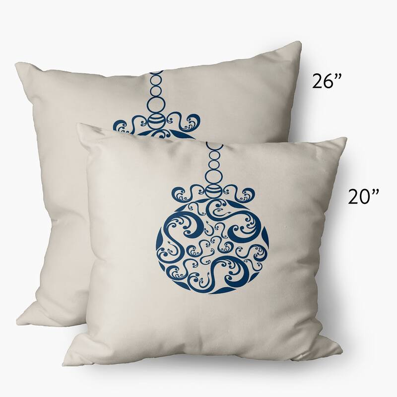 Fancy-Bulb Christmas Decorative Throw Pillow