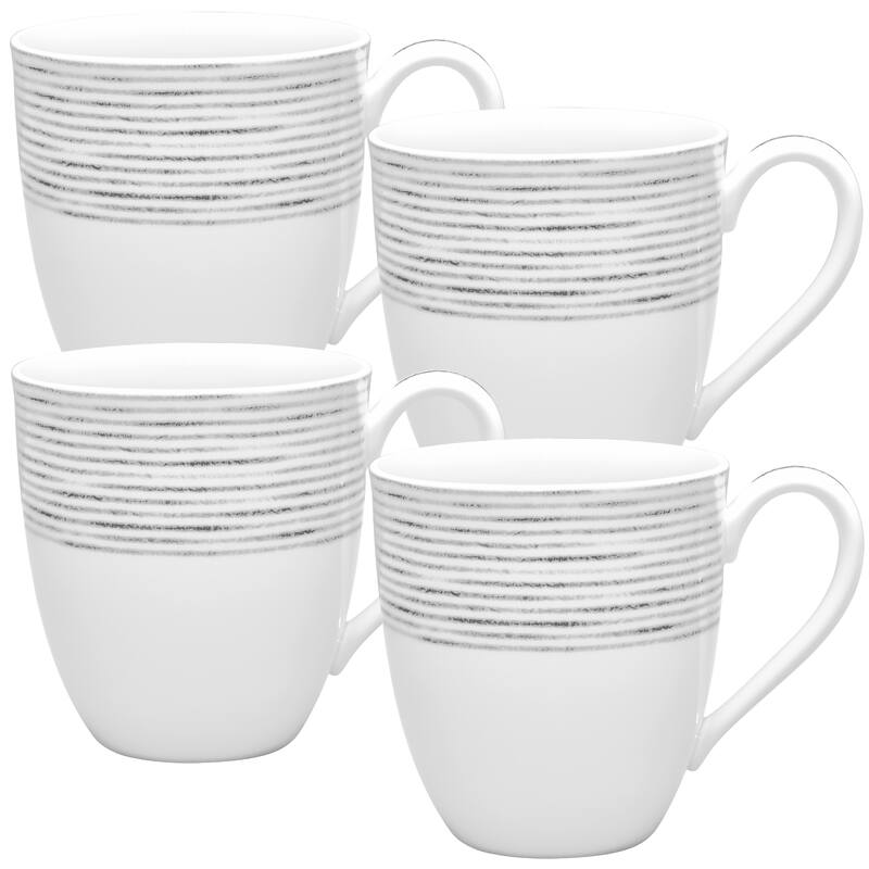 Noritake Hammock Set of 4 Mugs, 15 oz. - Grey