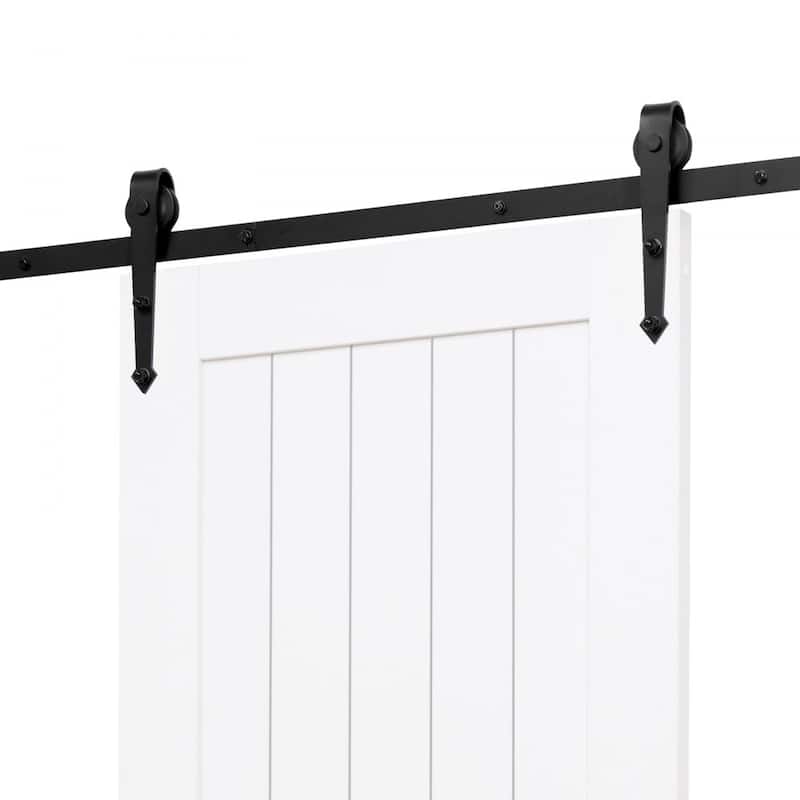 White MDF Pine Sliding Barn Door with Waterproof PVC Coating