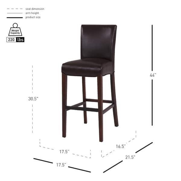 dimension image slide 2 of 3, NPD Furniture Milton Bonded Leather Bar Stool