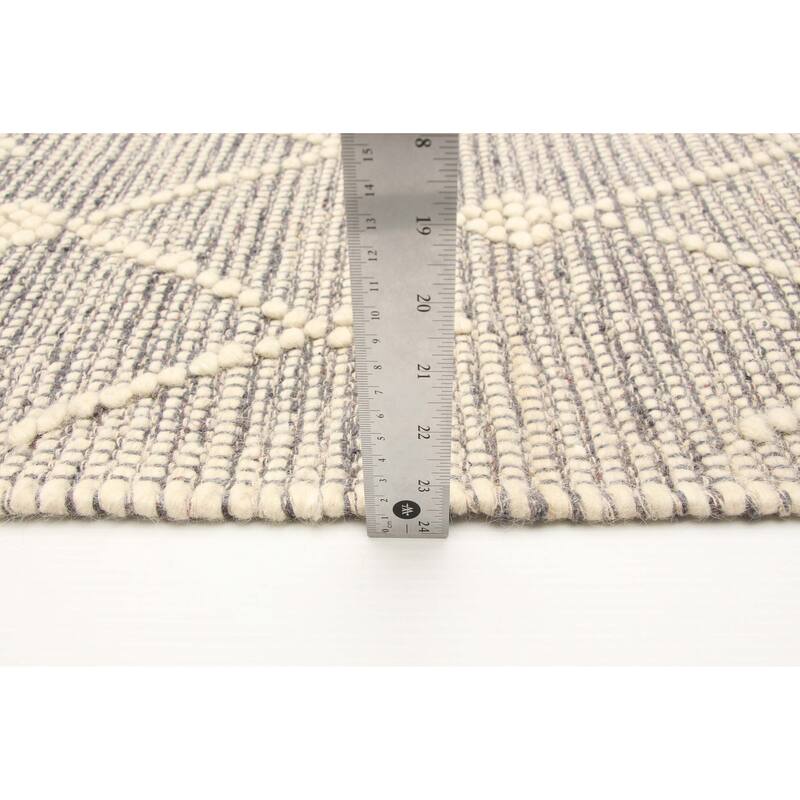ECARPETGALLERY Braid weave Sienna Grey Wool Rug - 5'0 x 8'5