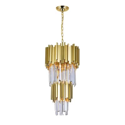 Deco 4 Light Down Mini Chandelier With Medallion Gold Finish - Medallion Gold