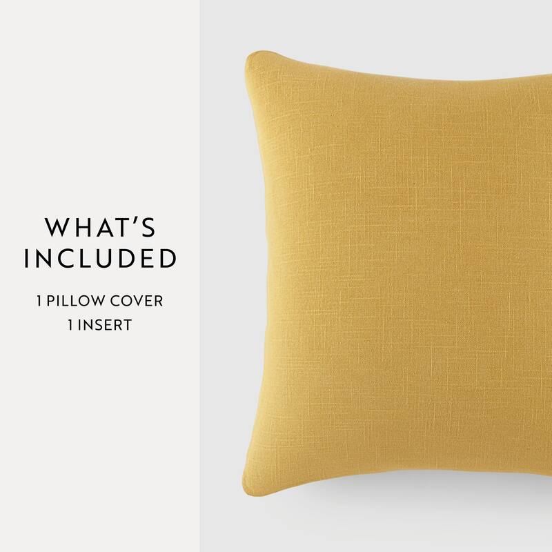 Washed and Distressed Cotton Decor Throw Pillow in Stone Washed