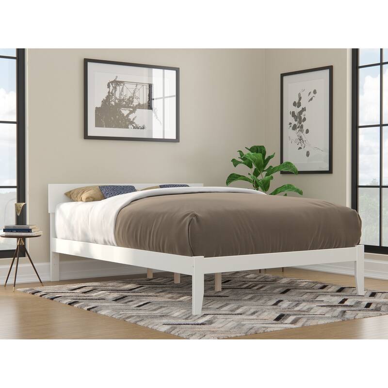 Boston Platform Bed - White - Queen