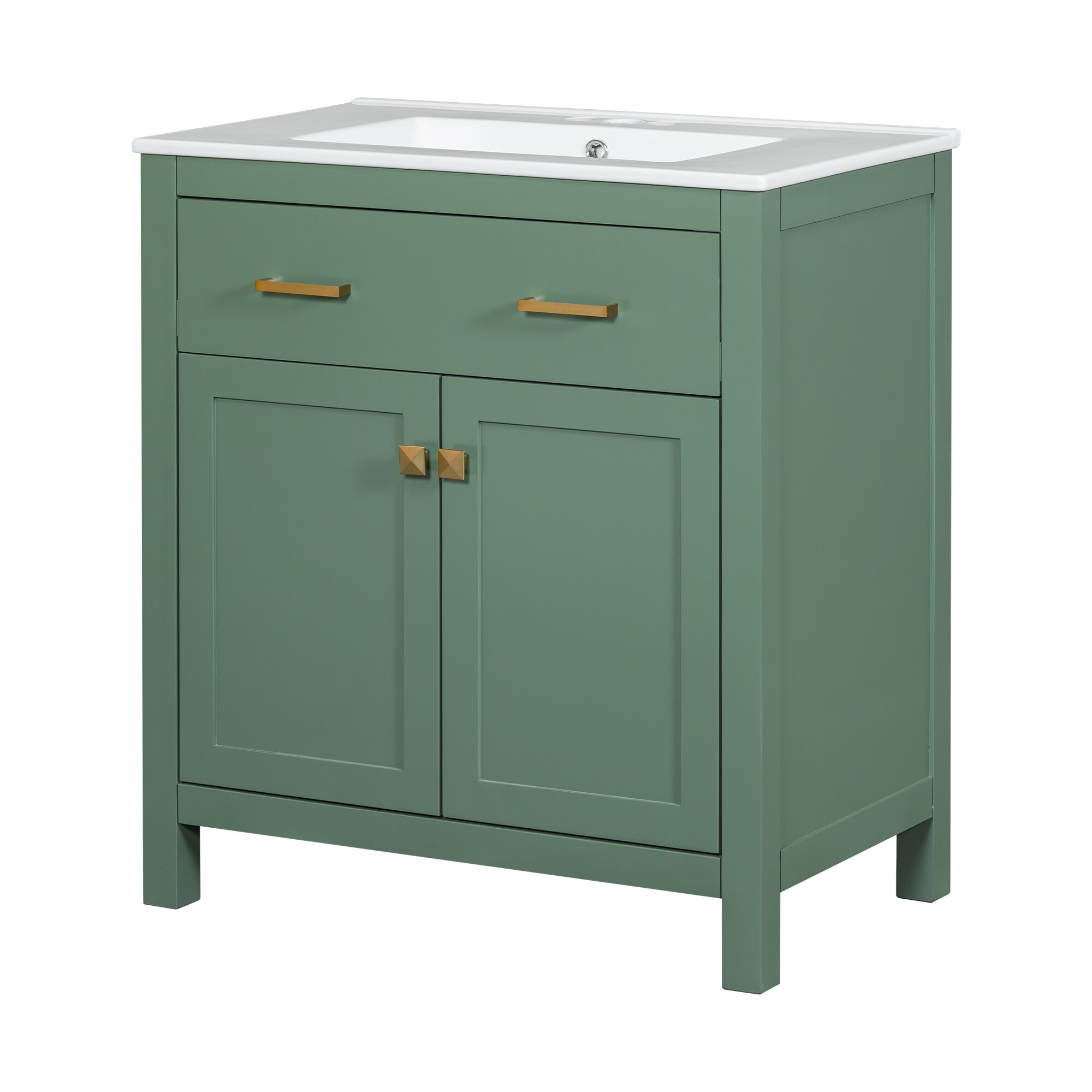 30'' Bathroom Vanity with Ceramic Sink with 2 Doors and