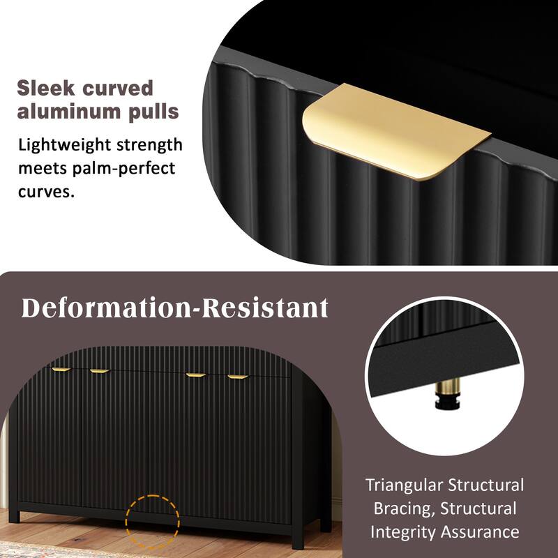 Nordic Style Sideboard, Storage Cabinet Coffee Bar Cabinet with 2 Drawers, for Dining Room and Living Room