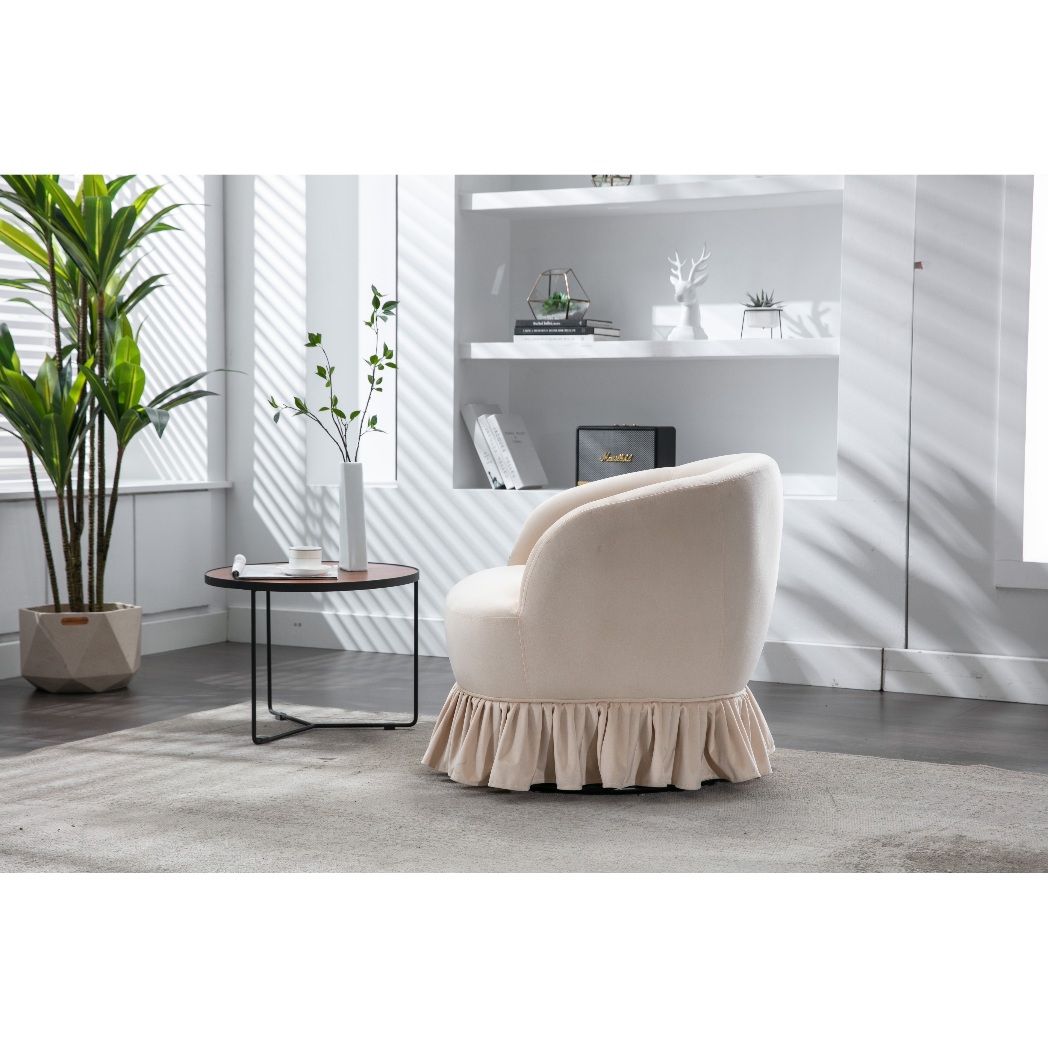 Swivel Barrel Chair Comfy Round Accent Sofa Chair for Livingroom - Main Image
