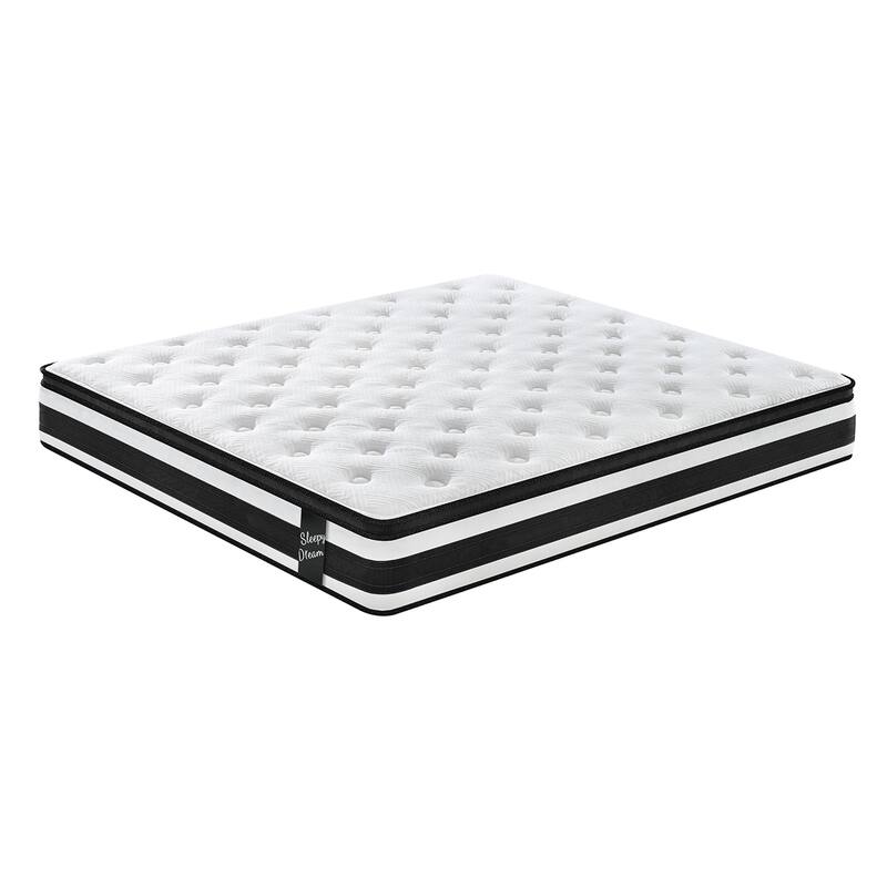 GDFStudio - Elowen 12 Inch Hybrid Memory Foam and Pocket-Spring Mattress with Euro-Top Comfort