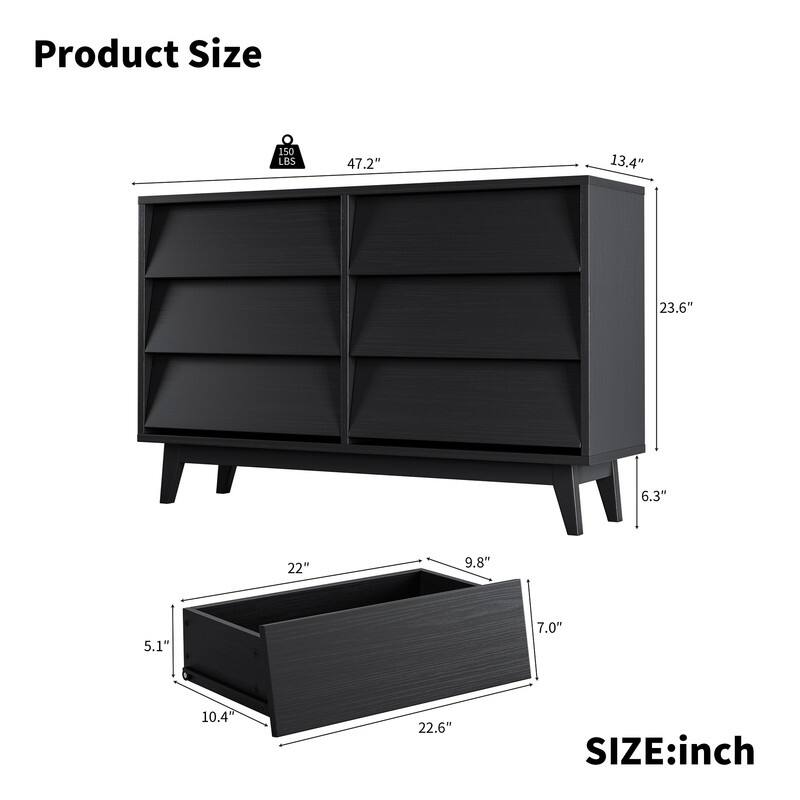 4 Drawer /6 Drawer vintage-style and bevel design, hidden drawer pulls
