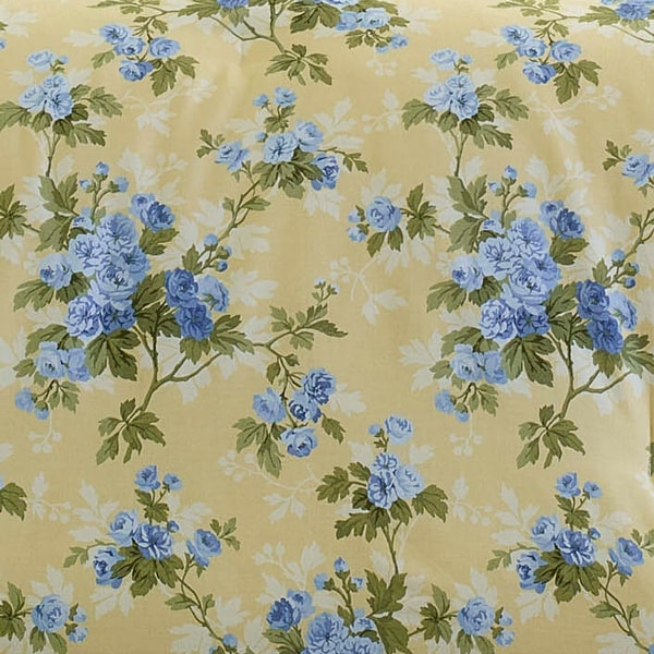 Laura Ashley Cassidy Floral Yellow Cotton Comforter Bonus Set - On