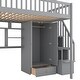 preview thumbnail 30 of 53, Loft Bed with Bookshelf,Drawers,Desk,and Wardrobe
