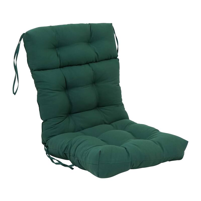Multi-Section Tufted Twill Seat/Back Chair Cushion (Multiple Sizes) - 22 x 45 - Forest Green