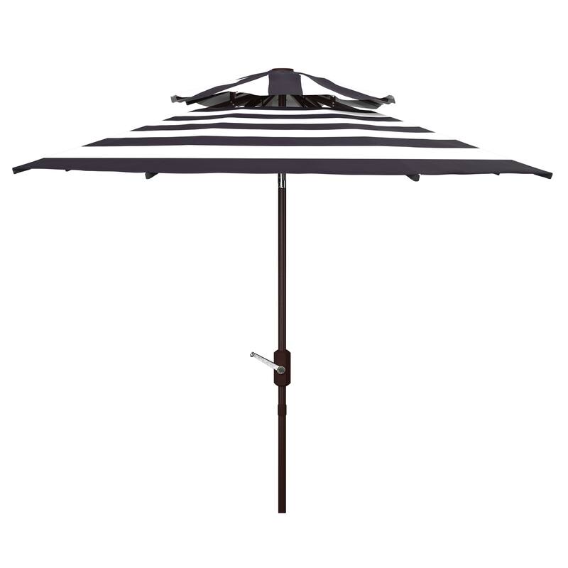 SAFAVIEH Outdoor Diljana Fashion Line 9Ft Double Top Umbrella, Base Not Included