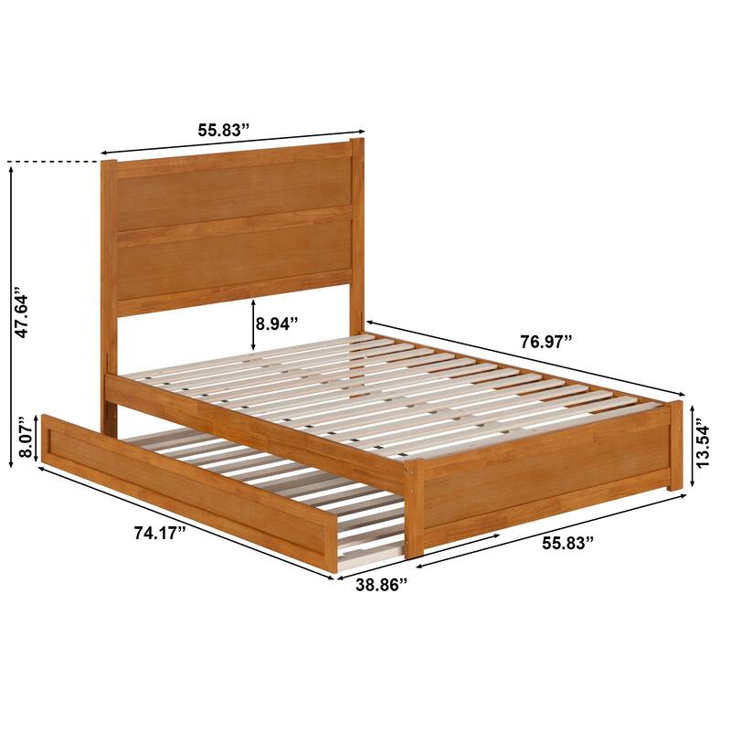 Aveline Wood Platform Bed with Matching Footboard & Trundle