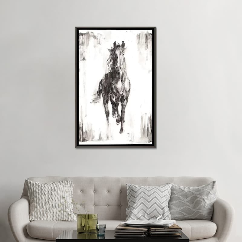 iCanvas "Rustic Black Stallion I" by Ethan Harper Framed