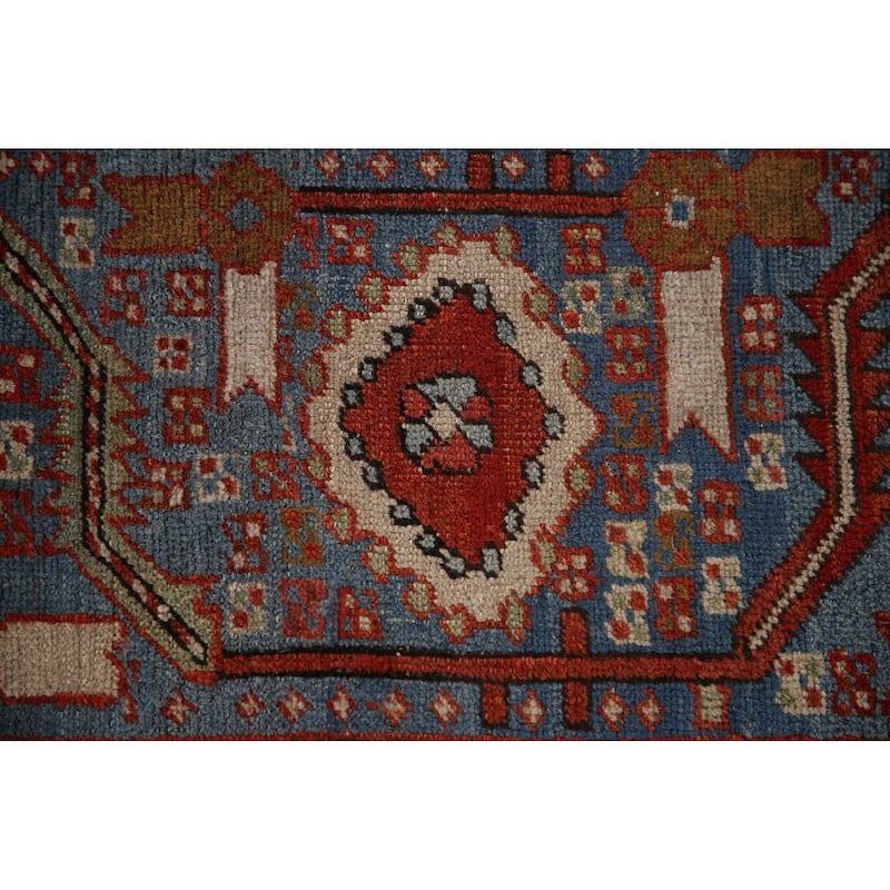 Pre-1900 Antique Heriz Serapi Persian Rug Handmade Wool Carpet - 11'0" x 12'10"