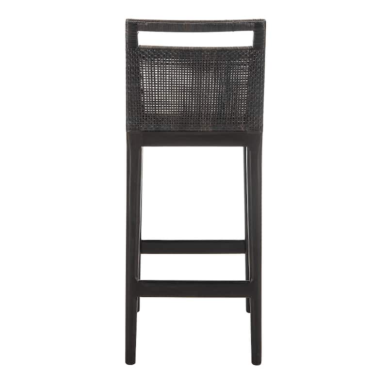 SAFAVIEH 29-inch Darin Black/ White Cushion Barstool - 15.8" x 20.5" x 38.8"