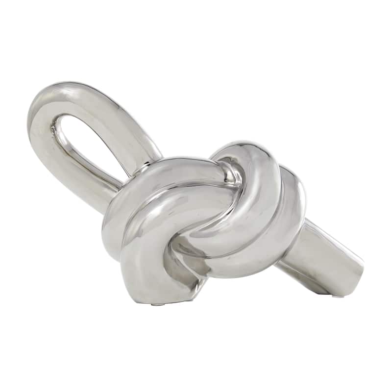 Ceramic Knot Decorative Sculpture - Silver - Roche River Decor