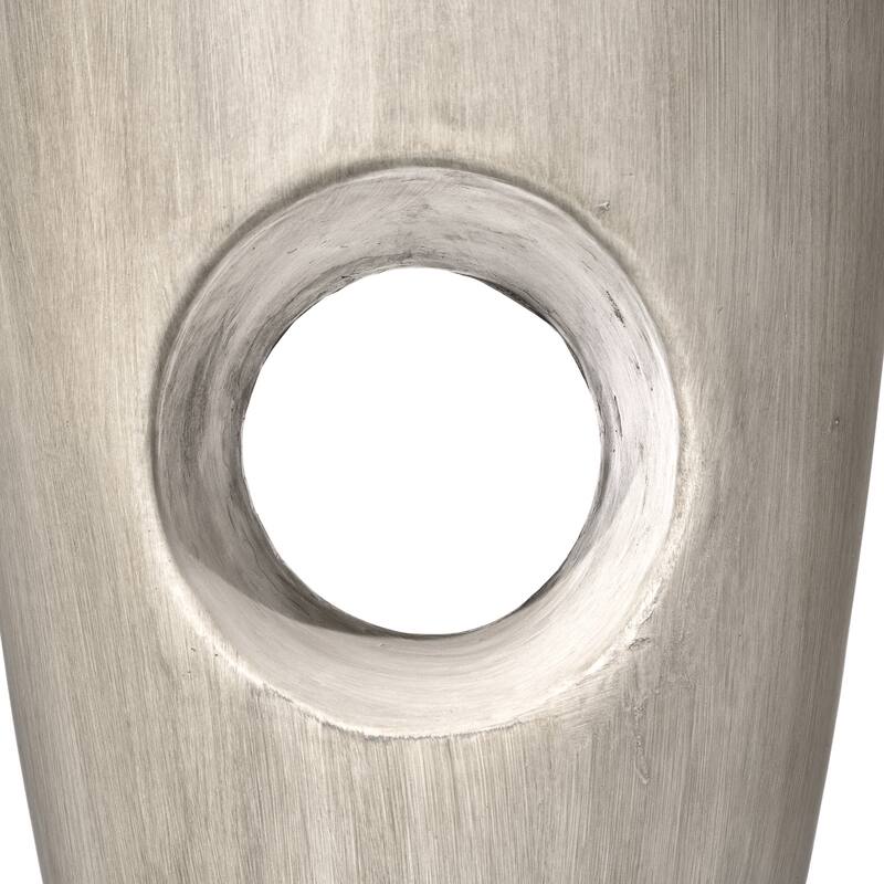 Glitzhome 18"H MGO Faux Concrete Plant Stand Accent Table Garden Stool