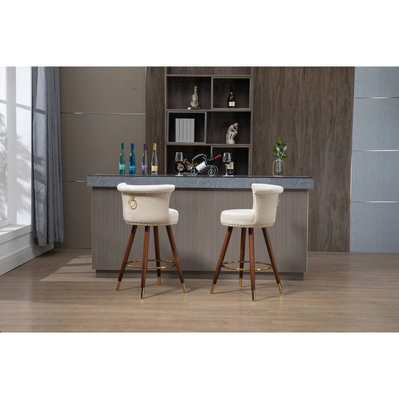 Swivel Bar Stools With Backrest Footrest
