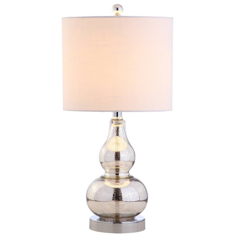 Anya 20.5" Mini Glass LED Table Lamp, Gray by JONATHAN Y
