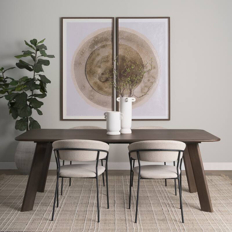 Welborn 72"-84" Wood Rectangular Dining Table - 72.0L x 40.0W x 30.0H Inches - Dark Brown