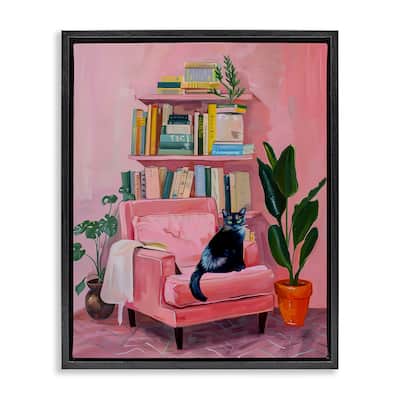 Stupell Calm & Cozy Pink Interior Framed Floater Canvas Wall Art Design By Lil' Rue