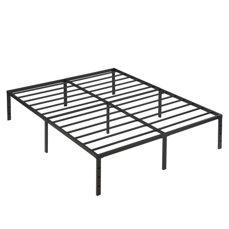 Queen Size Heavy Duty Metal Platform Bed Frame, No Box Spring Needed - Underbed Storage, Noise Free, for Bedroom Apartment