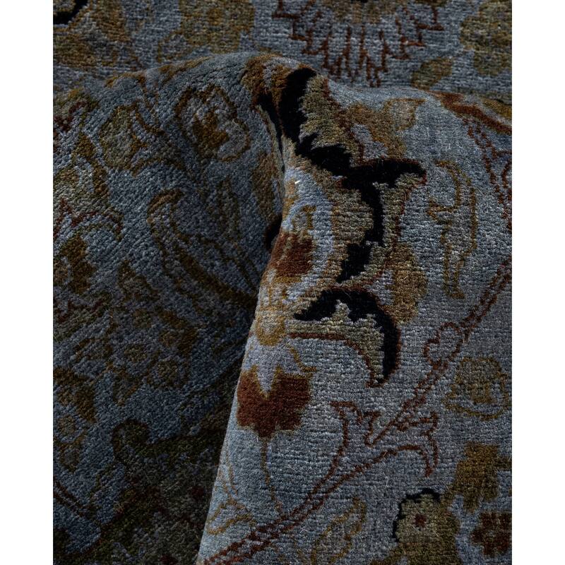 Overdyed One-of-a-Kind Hand-Knotted Area Rug - Gray - 9' 1" x 9' 1"