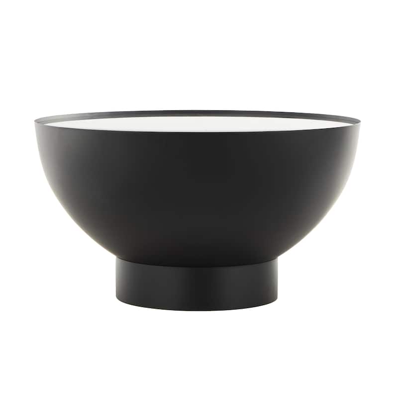 Metal Geometric Accent Table with Glass Tabletop and Elevated Base - Black - Roche River Decor