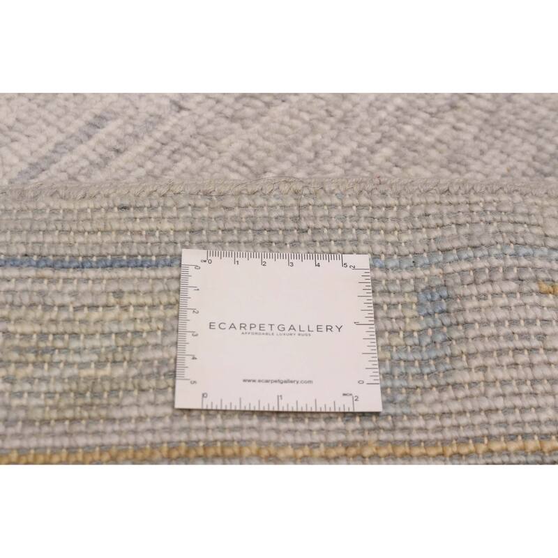 ECARPETGALLERY Hand-knotted Modern Oushak Light Grey Wool Rug - 10' 1" x 13' 9"