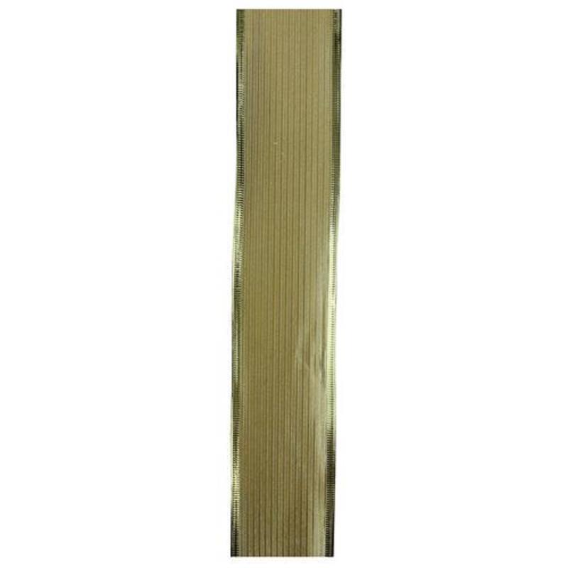 Shimmery Gold Horizontal Striped Christmas Wired Craft Ribbon 2.5" x 10 Yards